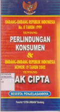 Undang - undang RI Nomor 8 Tahun 1999 Tentang Perlindungan Konsumen dan undang - undang RI Nomor 19 Tahun 2002 Tentang Hak Cipta