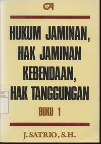 Hukum Jaminan, Hak Jaminan Kebendaan, Hak Tanggungan Buku 1