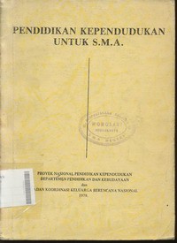 Pendidikan Kependudukan untuk SMA