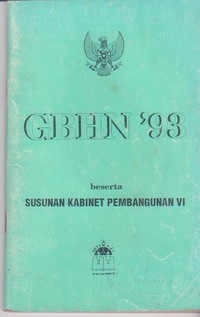 GBHN 1993  Beserta susunanya Jabinet Pembangunan VI