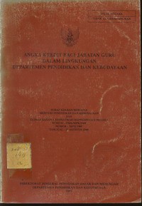 Angka Kredit Bagi Jabatan Guru Dalam Lingkungan Departemen Pendidikan Dan Kebudayaan