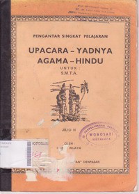 Upacara - Yadnya Agama Hindu untuk SMTA jilid II