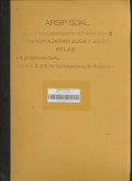 Arsip Soal Ujian Tengah Semester (UTS) Semester 2 Tahun Ajaran 2009 / 2010 Kelas X Internasional, XI IPA dan IPS (Internasional & Reguler)